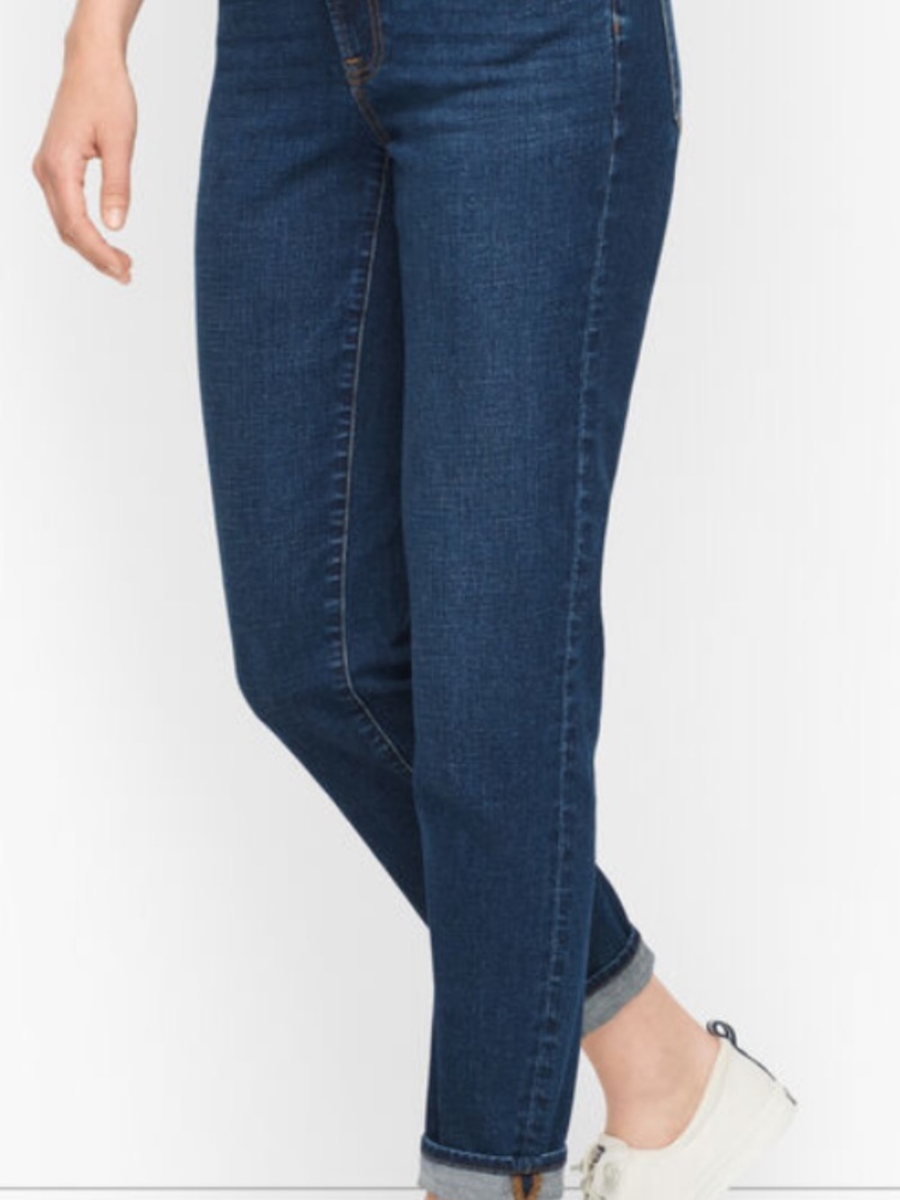 Talbots Deep Blue Ankle Cropped Straight Everyday Relaxed Jeans